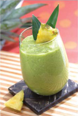 Glass of delicious green smoothie